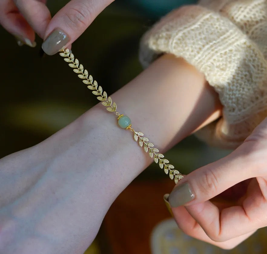 PULSERA GREEN BAÑO EN ORO