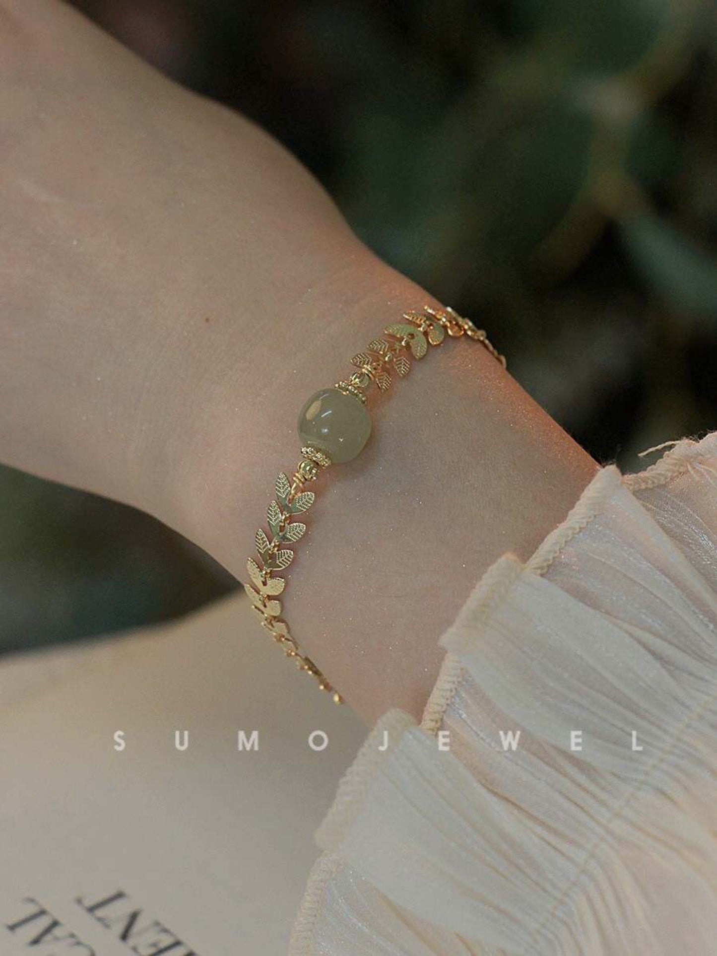 PULSERA GREEN BAÑO EN ORO