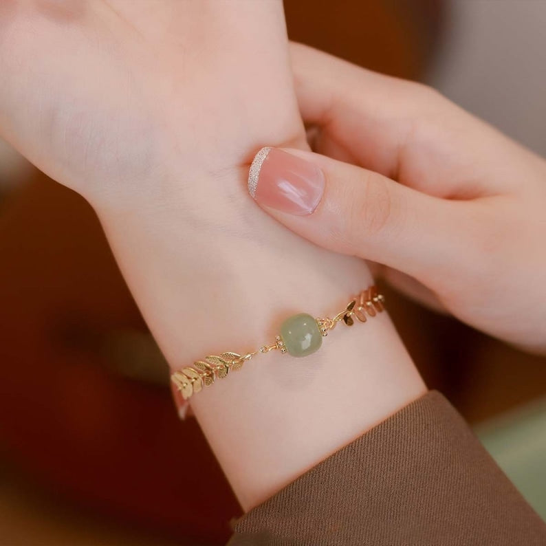 PULSERA GREEN BAÑO EN ORO