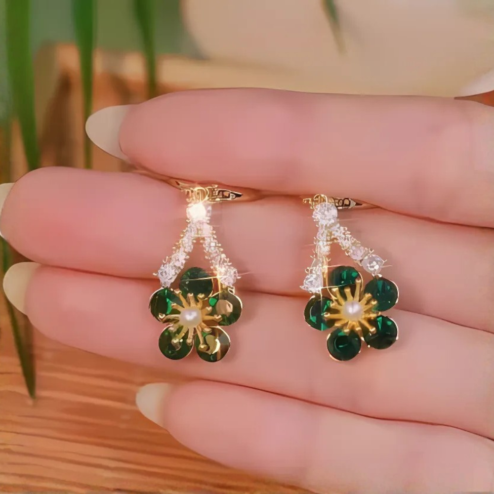 ¡DE MODA! PENDIENTES FLOR DE ZAFIRO