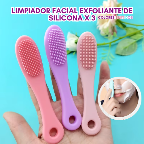 LIMPIADOR FACIAL EXFOLIANTE DE SILICONA X3 UNDS (COLORES SURTIDOS)