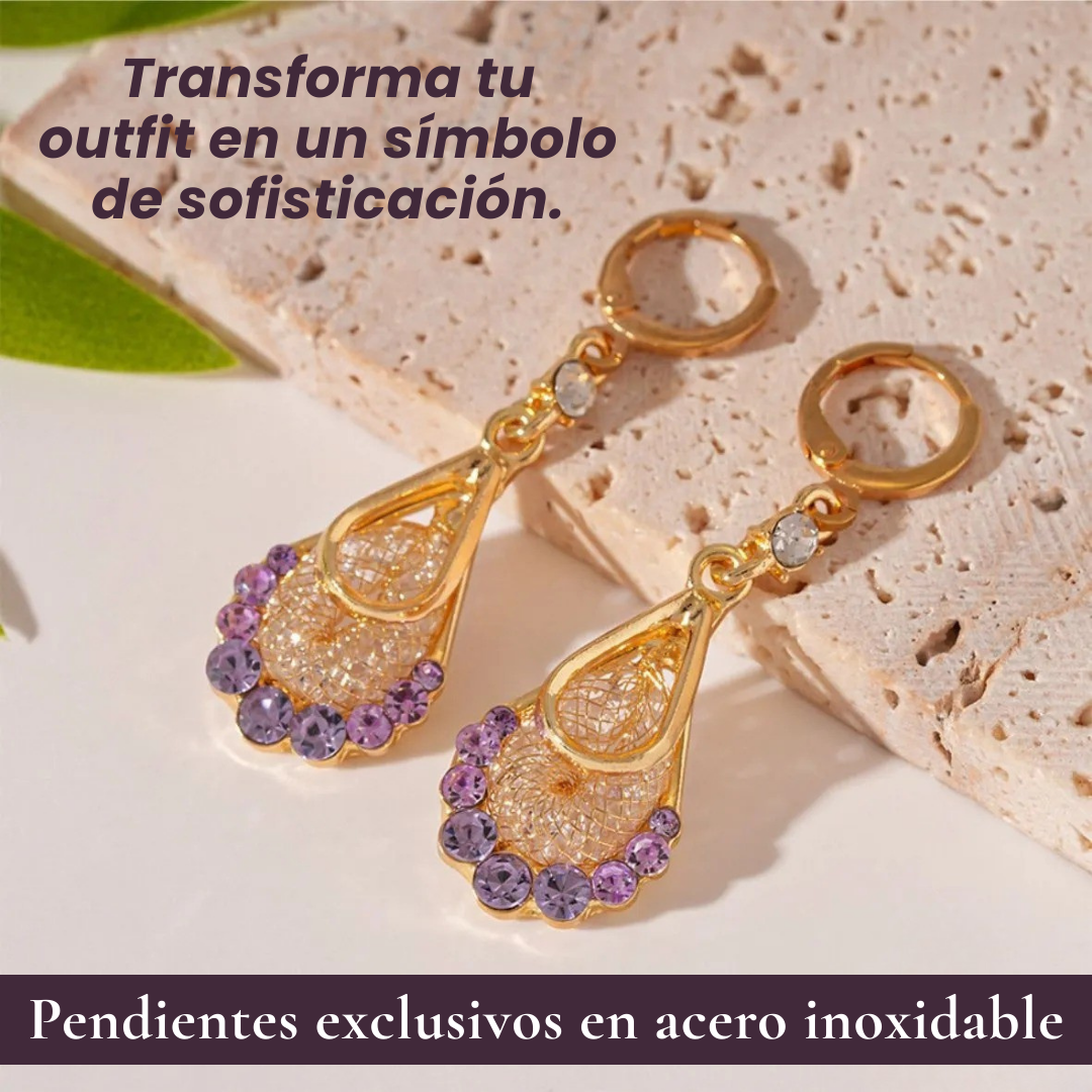 PENDIENTES AMATISTA GOLDEN