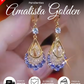 ¡DE MODA! PENDIENTES AMATISTA GOLDEN