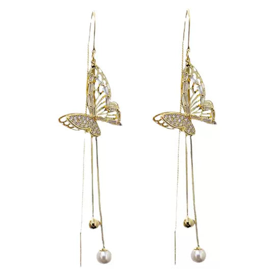 ¡EXCLUSIVOS! PENDIENTES LARGOS DE MARIPOSA